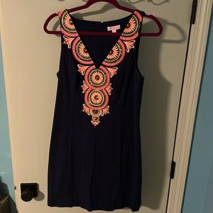 Lily Pulitzer dress with embroidery.